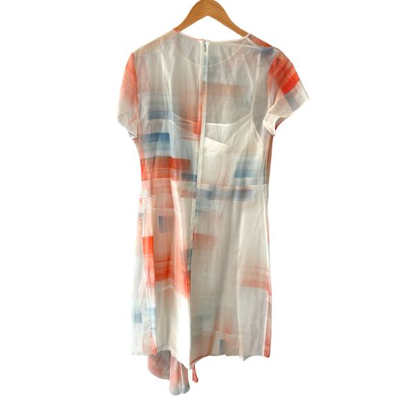 Hugo Boss Asymmetrical Difuna Silk Blend Collage Print Cocktail Dress Size 12 - Picture 5 of 8